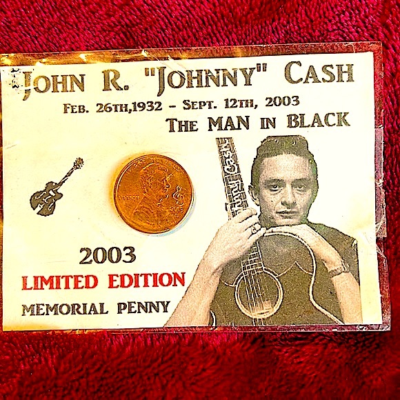 Johnny Cash memorial penny 2003 Limited edition very rare Unique HTF - Picture 2 of 3